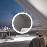 EMKE CM01 Miroir de maquillage de table rond éclairé par LED avec cadre, ф40/48cm